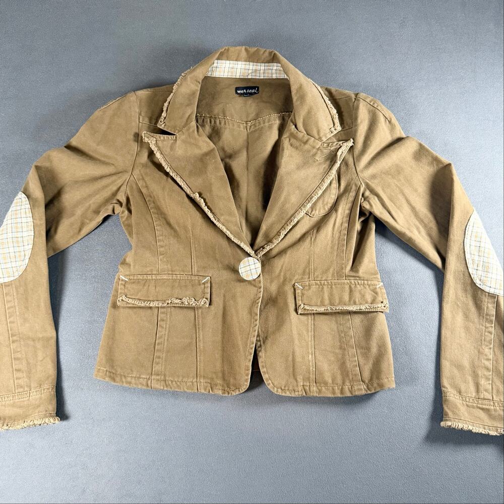 Vintage Y2K Wet Seal brown canvas utility jacket/blazer - L